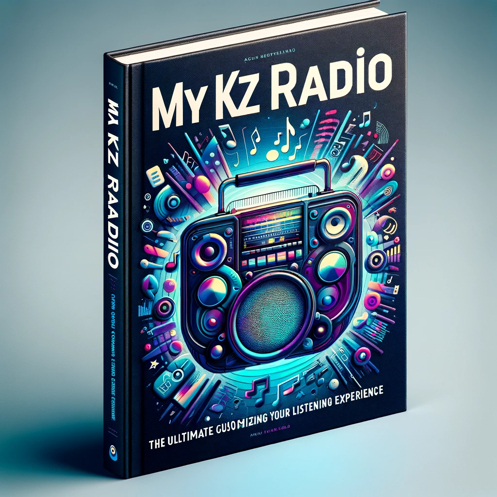 A colorful book cover with a stylized radio at the center, surrounded by music notes and sound waves, with the title in bold fonts at the top.